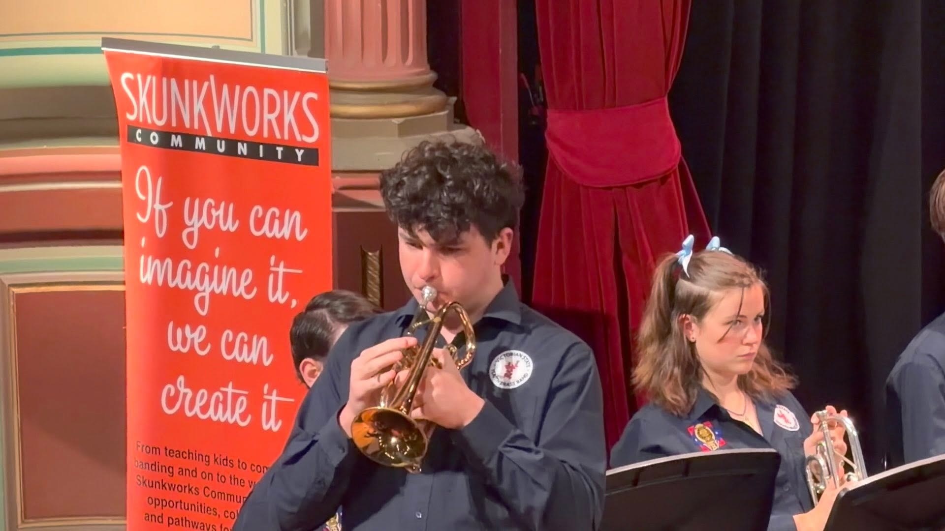 Young musician on stage